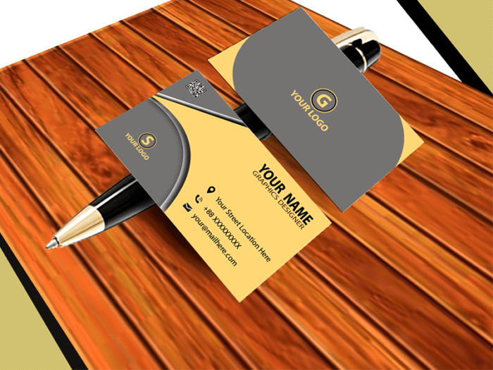 Brown Gray Shape 2 Sided Business Card Rounded Logo