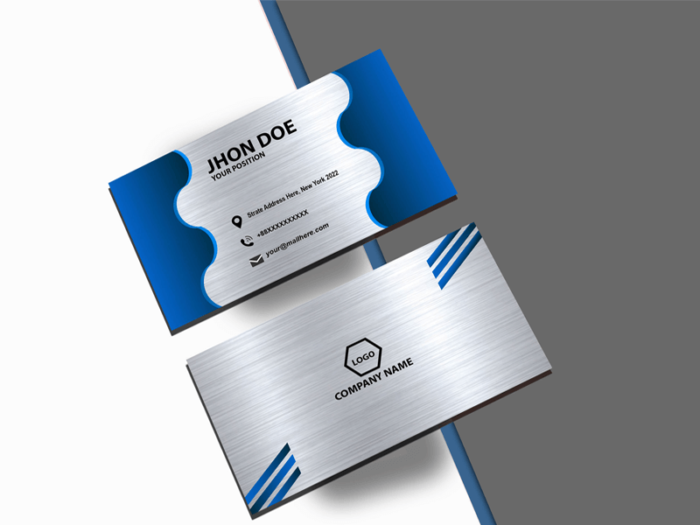 White Gray Web Shape 2 Sided Business Card with Polygon Logo