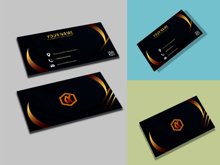 Black-Background-2-Sided-Business-Card-with-Polygonal-Logo