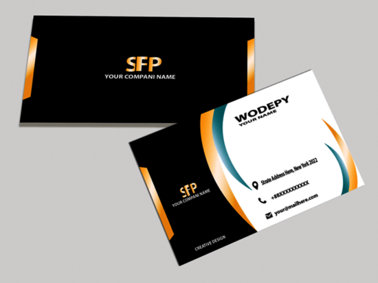 Black-White-Shape-2-Sided-Business-Card-with-Plane-Logo