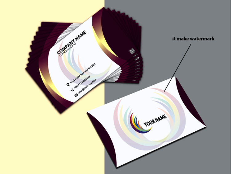 Pink-and-Mix-Water-Mark-Shape-2-Sided-Business-Card-with-Vector-Logo